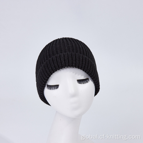 Solid Color Knitted Hat ACRYLIC material Knit Hat for ladies Manufactory